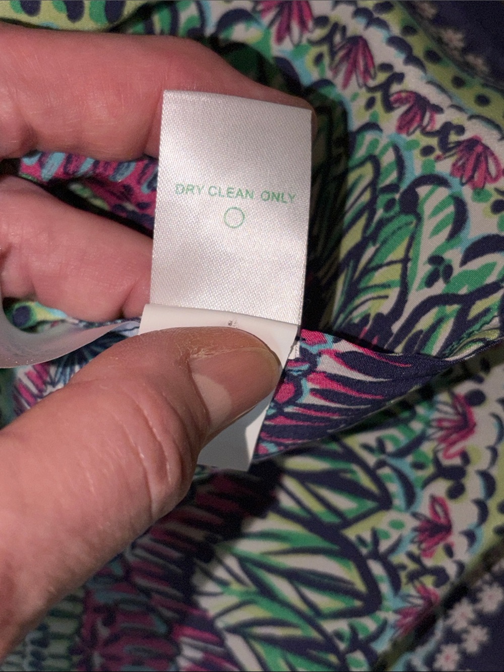 Lilly Pulitzer Navy Tank with Pink, Blue, Green and White Pattern, sz L - Picture 5 of 7